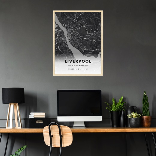 Liverpool in Dark Poster - Street Map 2