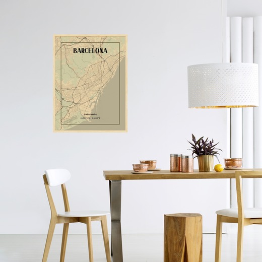 Barcelona in Vintage Poster - Street Map 3