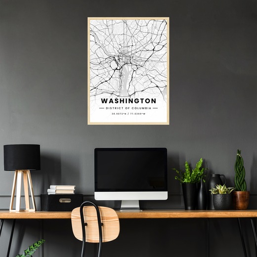 Washington D.C. in Light Poster - Street Map 2