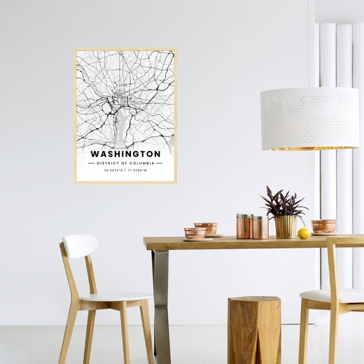 Washington D.C. in Light Poster - Street Map 3