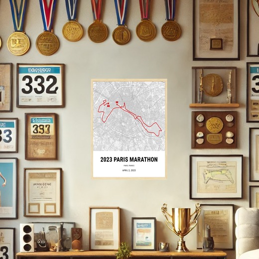 2023 Paris Marathon Poster - Route Map 2