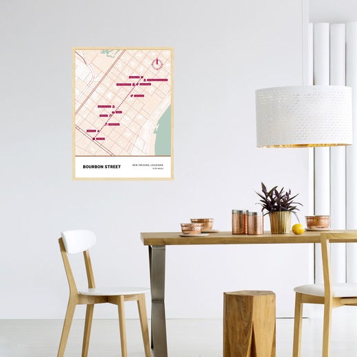 Bourbon Street Poster - Street Map 3