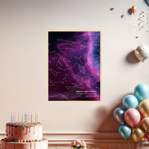 Newborn Twins Poster in Nebula - Celestial Map 3