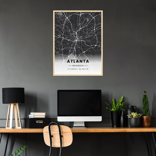 Atlanta in Dark Poster - Street Map 2