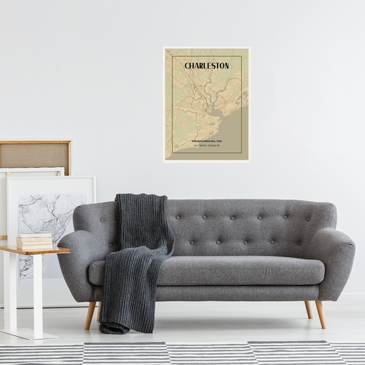 Charleston in Vintage Poster - Street Map 4