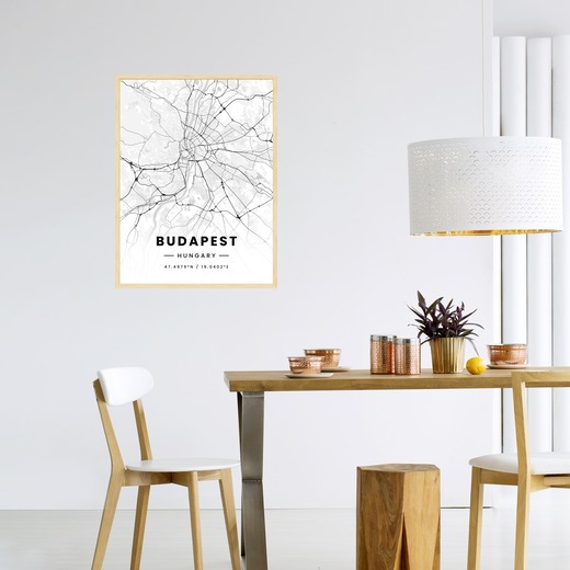 Budapest in Light Poster - Street Map 3