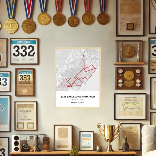 2023 Barcelona Marathon Poster - Route Map 2