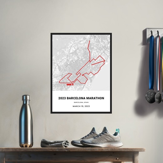 2023 Barcelona Marathon Poster - Route Map 3