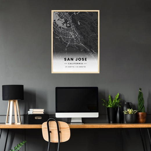 San Jose in Dark Poster - Street Map 2