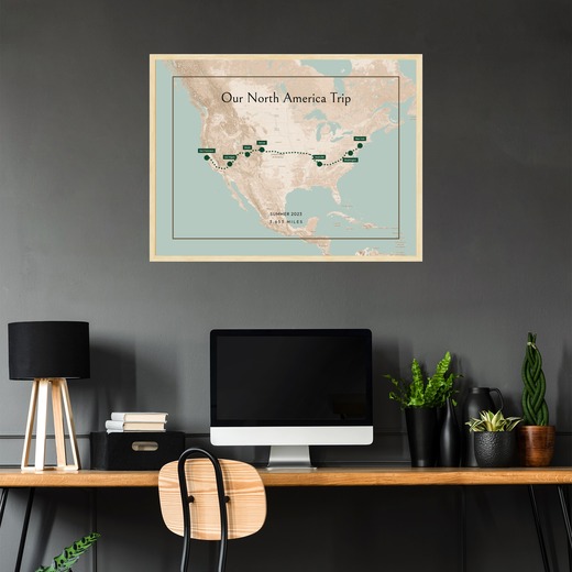 Our North America Trip Poster - Route Map 2