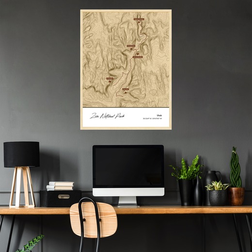 Our Trip to Zion National Park Poster - Topo Map 2