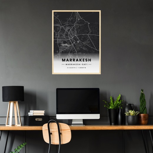 Marrakesh in Dark Poster - Street Map 2