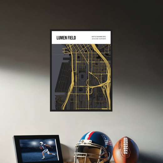 Seattle Seahawks Stadium Poster - Street Map 3