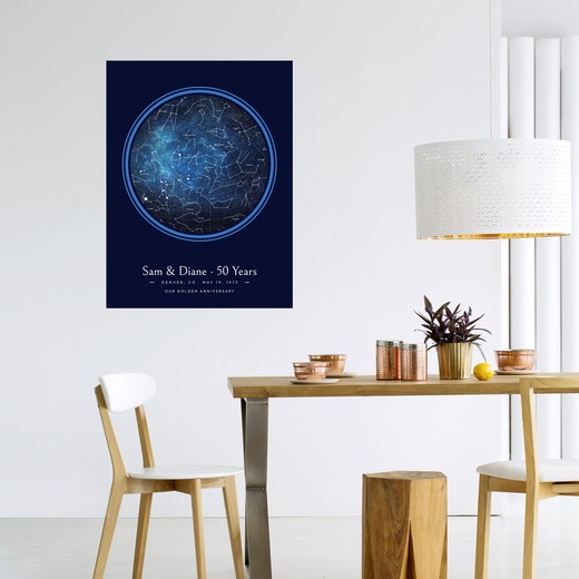 Golden Anniversary Poster in Starry - Celestial Map 5