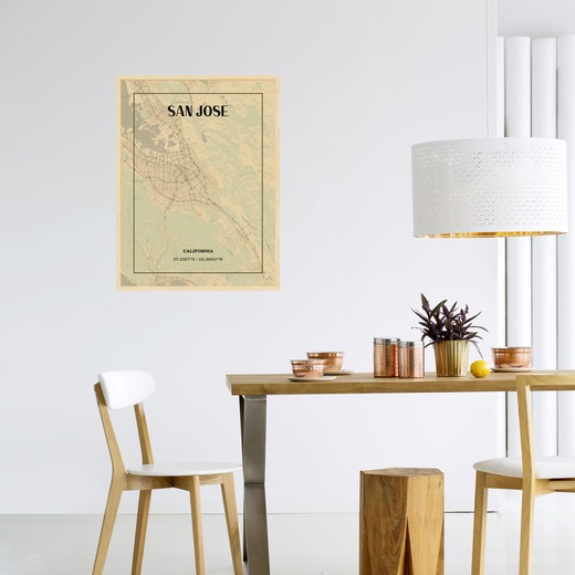 San Jose in Vintage Poster - Street Map 3