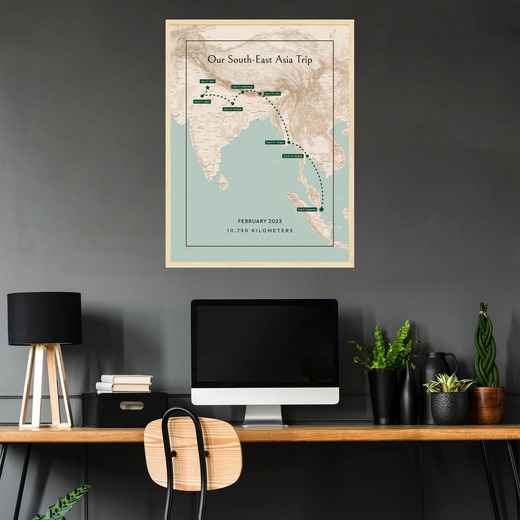 Our South-East Asia Trip Poster - Route Map 2