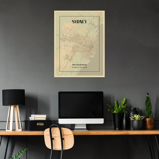 Sydney in Vintage Poster - Street Map 2