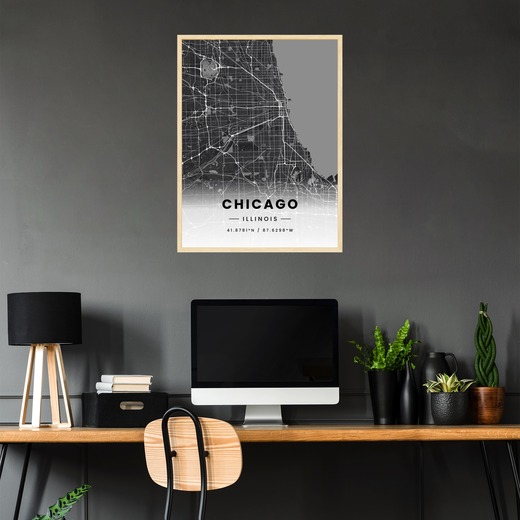 Chicago in Dark Poster - Street Map 2