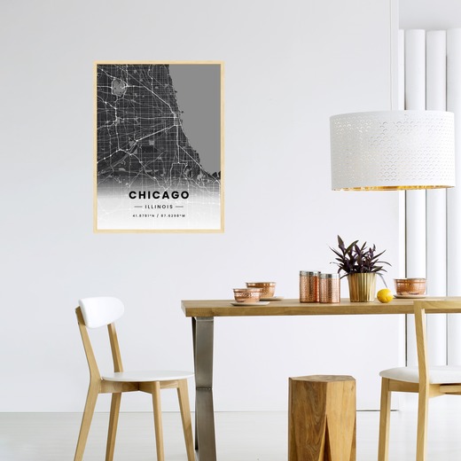 Chicago in Dark Poster - Street Map 3