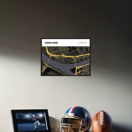 Pittsburgh Steelers Stadium Poster - Street Map 3