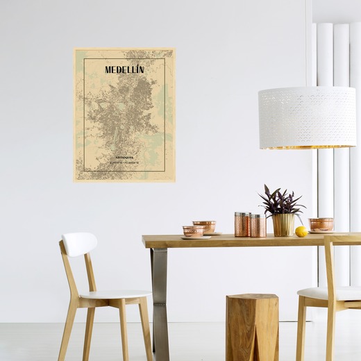 Medellin in Vintage Poster - Street Map 3