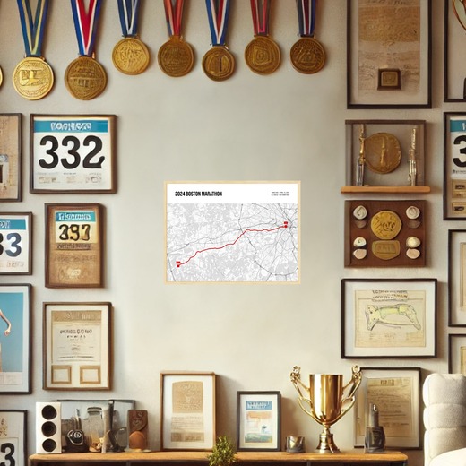 2024 Boston Marathon Poster - Route Map 2