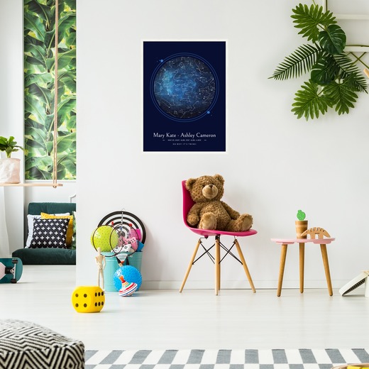 Newborn Twins Poster in Starry - Celestial Map 4