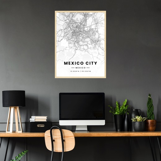 Mexico City in Light Poster - Street Map 2