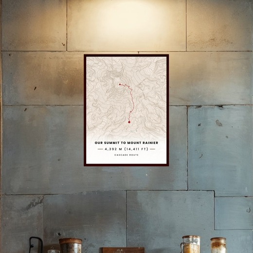 Our Summit: Mount Rainier Poster - Route Map 3