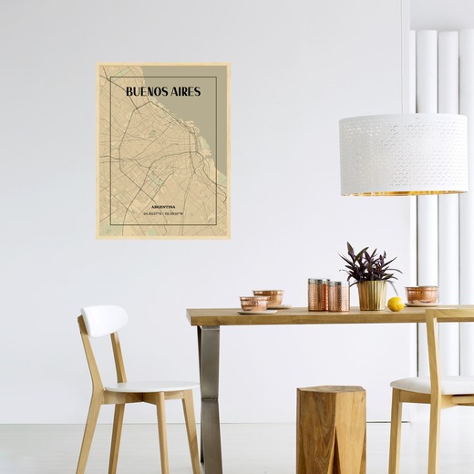 Buenos Aires in Vintage Poster - Street Map 3