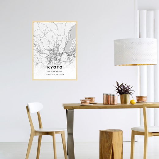 Kyoto in Light Poster - Street Map 3