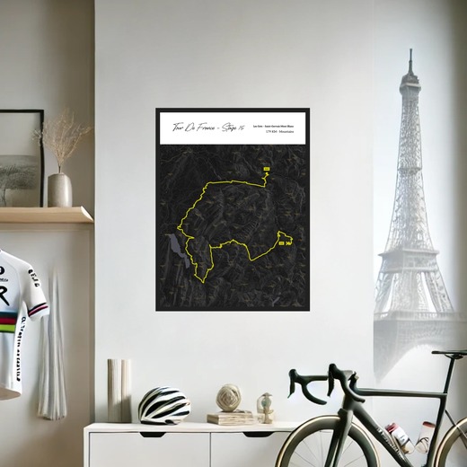 2023 Tour de France Stage 15 Poster - Route Map 2