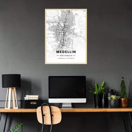 Medellin in Light Poster - Street Map 2