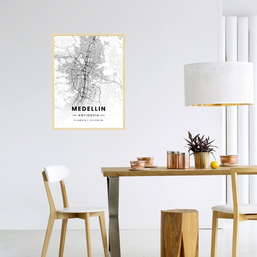 Medellin in Light Poster - Street Map 3