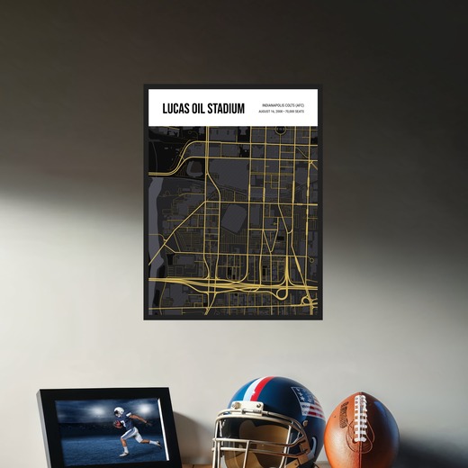 Indianapolis Colts Stadium Poster - Street Map 3