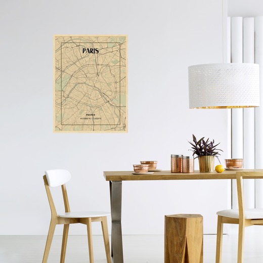 Paris in Vintage Poster - Street Map 3