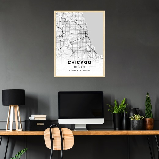 Chicago in Light Poster - Street Map 2