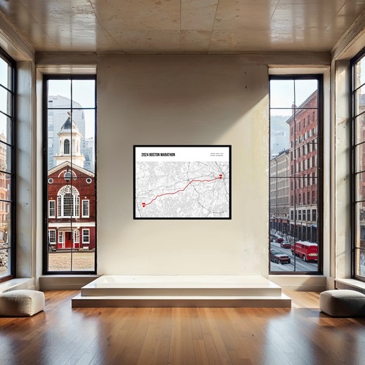 2024 Boston Marathon Poster - Route Map 2