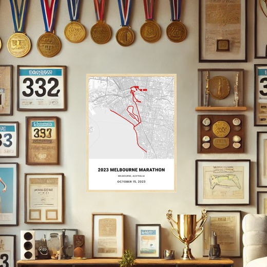 2023 Melbourne Marathon Poster - Route Map 2