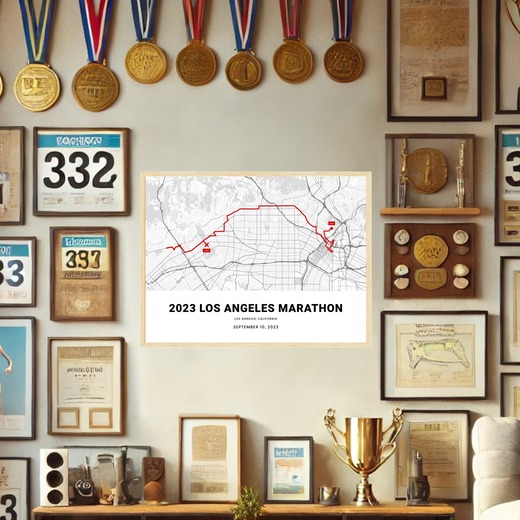 2023 Los Angeles Marathon Poster - Route Map 2