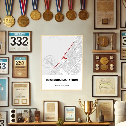 2023 Dubai Marathon Poster - Route Map 2