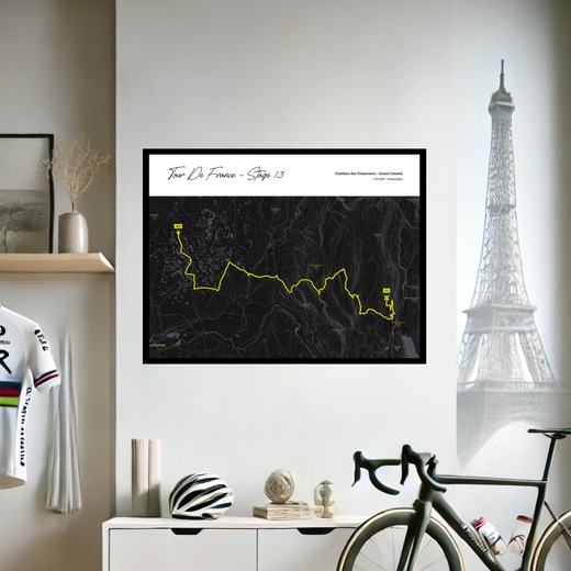 2023 Tour de France Stage 13 Poster - Route Map 2