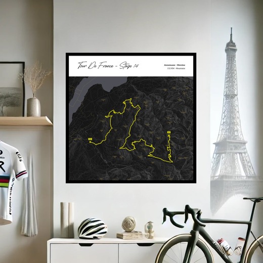 2023 Tour de France Stage 14 Poster - Route Map 2